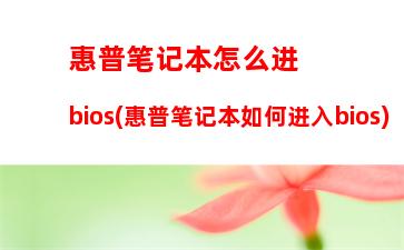 惠普笔记本怎么进bios(惠普笔记本如何进入bios)