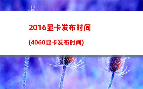 016年显卡发布时间(7000系列显卡发布时间)"