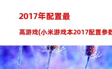 017耗配置的游戏(2017年游戏本配置)"