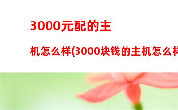 000配置电脑游戏主机(3000左右电脑游戏主机推荐)"