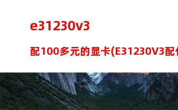 e31230v3配什么显卡(e31230v3配什么显卡合适)