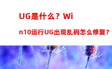 UG是什么？Win10运行UG出现乱码怎么修复？