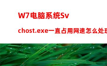 W7电脑系统Svchost.exe一直占用网速怎么处理