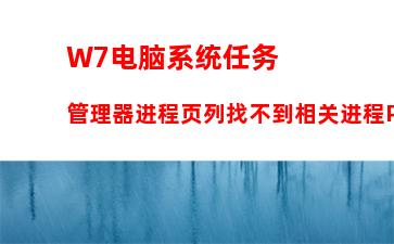 W7电脑系统任务管理器进程页列找不到相关进程PID号