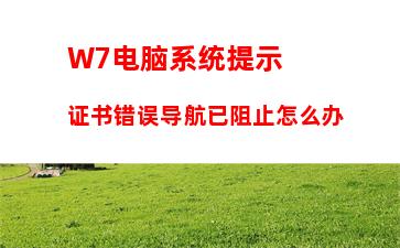 W7电脑系统提示证书错误导航已阻止怎么办