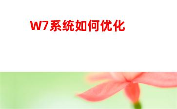 W7系统如何优化