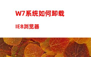 W7系统如何卸载IE8浏览器