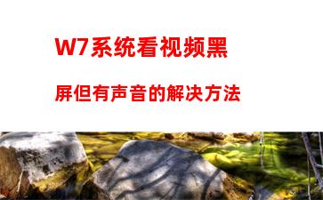 W7系统看视频黑屏但有声音的解决方法