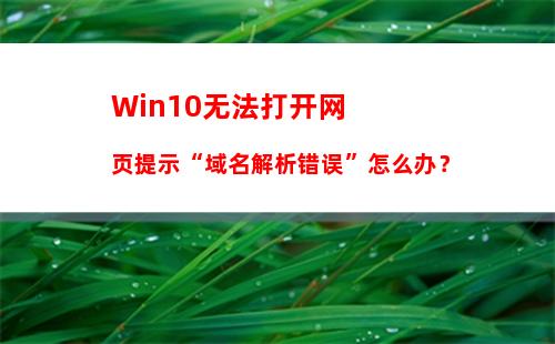 Win10无法打开网页提示“域名解析错误”怎么办？