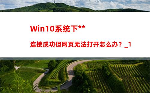 Win10系统下**连接成功但网页无法打开怎么办？_1