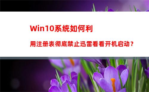 Win10系统如何利用注册表彻底禁止迅雷看看开机启动？