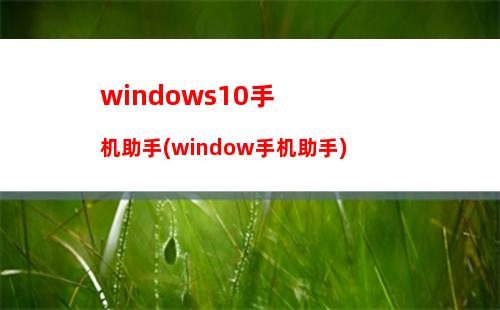 windows10手机助手(window手机助手)