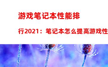 游戏笔记本性能排行2021：笔记本怎么提高游戏性能