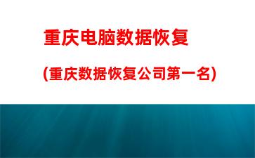 重庆电脑数据恢复(重庆数据恢复公司第一名)